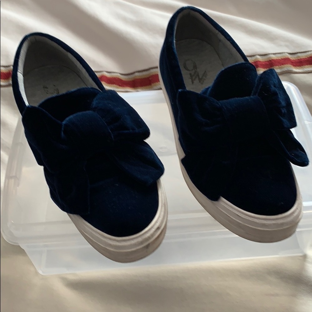 Blue suede sneakers